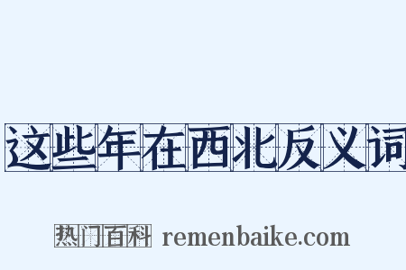 这些年在西北反义词是什么意思的图片